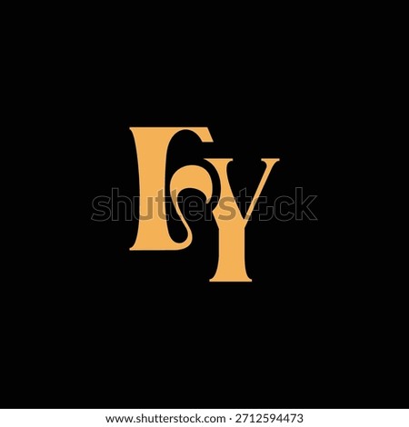 An eye catching monogram design with F and Y letters intertwined in a vintage style great for luxury brand identity and logo