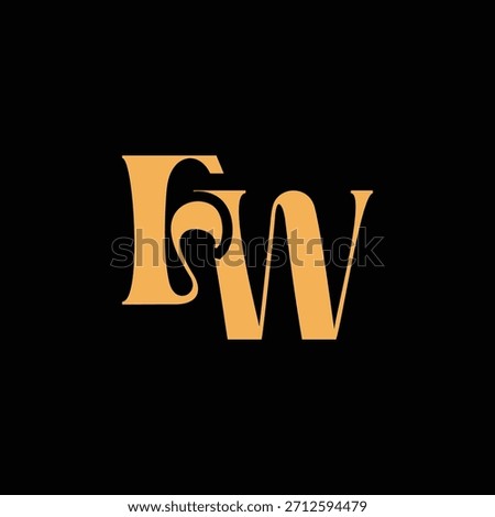 An eye catching monogram design with F and W letters intertwined in a vintage style great for luxury brand identity and logo