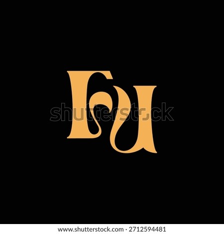 An eye catching monogram design with F and U letters intertwined in a vintage style great for luxury brand identity and logo