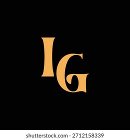 An eye catching monogram design with I and G letters intertwined in a vintage style great for luxury brand identity and logo