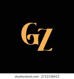 Ein auffälliges Monogramm-Design mit G- und Z-Buchstaben in einem Vintage-Stil verflochten, ideal für Luxus-Markenidentität und Logo