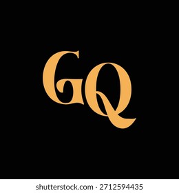 Un diseño de monograma llamativo con letras G y Q entrelazadas en un estilo vintage ideal para la identidad y el logotipo de la marca de lujo