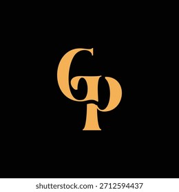 An eye catching monogram design with G and P letters intertwined in a vintage style great for luxury brand identity and logo