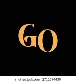 Un diseño de monograma llamativo con letras G y O entrelazadas en un estilo vintage ideal para la identidad y el logotipo de la marca de lujo