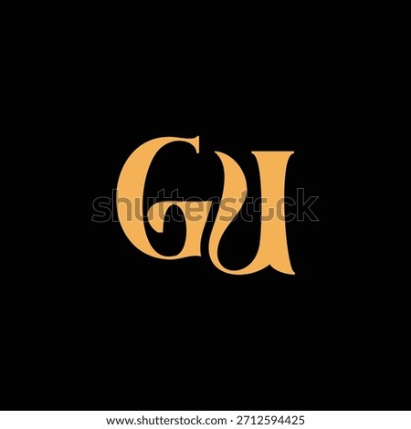 An eye catching monogram design with G and U letters intertwined in a vintage style great for luxury brand identity and logo