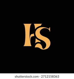 An eye catching monogram design with H and S letters intertwined in a vintage style great for luxury brand identity and logo