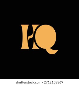 An eye catching monogram design with H and Q letters intertwined in a vintage style great for luxury brand identity and logo
