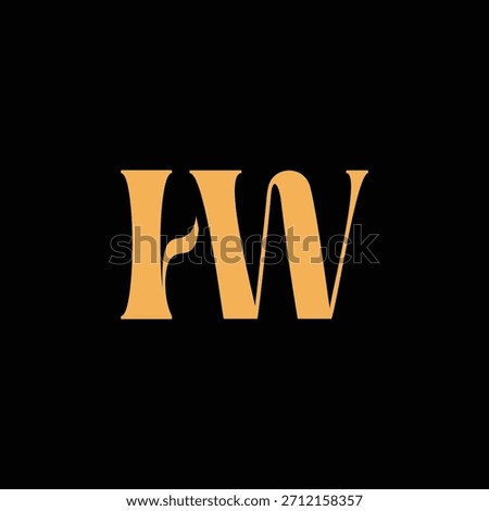 An eye catching monogram design with H and W letters intertwined in a vintage style great for luxury brand identity and logo