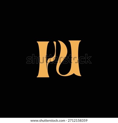 An eye catching monogram design with H and U letters intertwined in a vintage style great for luxury brand identity and logo