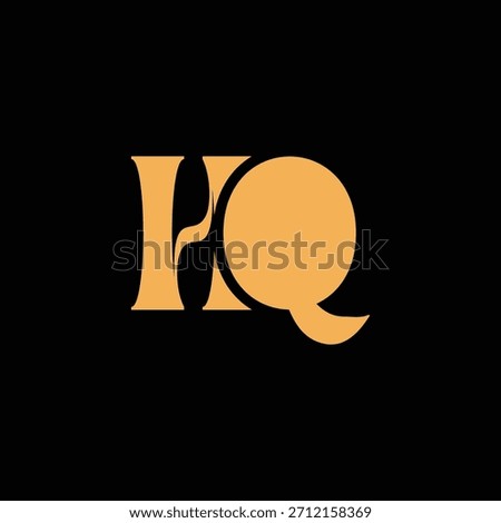 An eye catching monogram design with H and Q letters intertwined in a vintage style great for luxury brand identity and logo