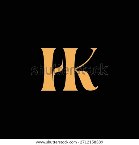 An eye catching monogram design with H and K letters intertwined in a vintage style great for luxury brand identity and logo