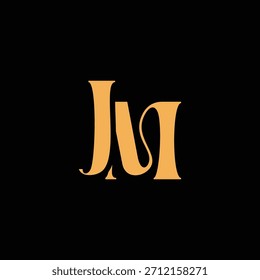 An eye catching monogram design with J and M letters intertwined in a vintage style great for luxury brand identity and logo