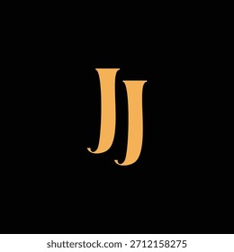 Un diseño de monograma llamativo con letras J y J entrelazadas en un estilo vintage ideal para la identidad y el logotipo de la marca de lujo