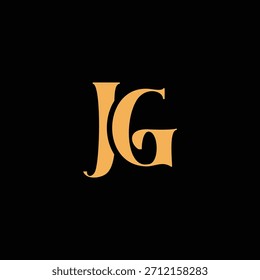 An eye catching monogram design with J and G letters intertwined in a vintage style great for luxury brand identity and logo