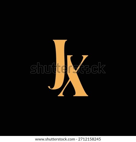 An eye catching monogram design with J and X letters intertwined in a vintage style great for luxury brand identity and logo