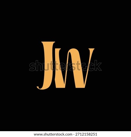 An eye catching monogram design with J and W letters intertwined in a vintage style great for luxury brand identity and logo