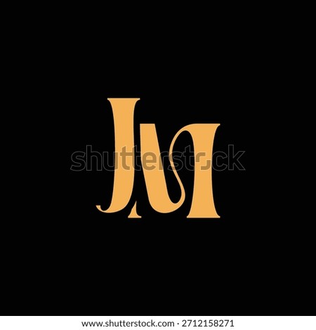 An eye catching monogram design with J and M letters intertwined in a vintage style great for luxury brand identity and logo