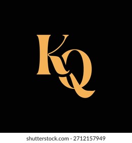 An eye catching monogram design with K and Q letters intertwined in a vintage style great for luxury brand identity and logo