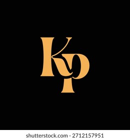 An eye catching monogram design with K and P letters intertwined in a vintage style great for luxury brand identity and logo