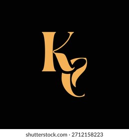 An eye catching monogram design with K and C letters intertwined in a vintage style great for luxury brand identity and logo