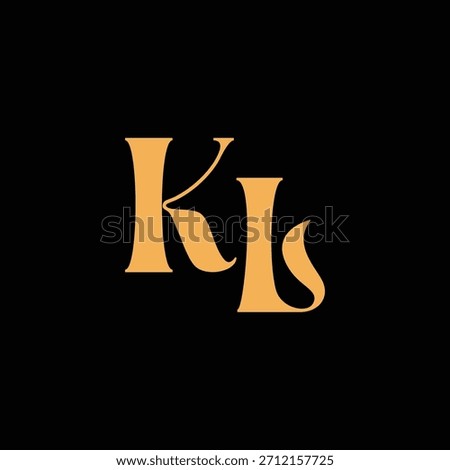 An eye catching monogram design with K and L letters intertwined in a vintage style great for luxury brand identity and logo