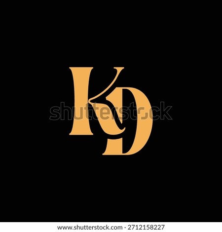An eye catching monogram design with K and D letters intertwined in a vintage style great for luxury brand identity and logo