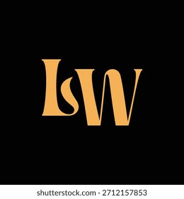 An eye catching monogram design with L and W letters intertwined in a vintage style great for luxury brand identity and logo