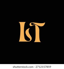 An eye catching monogram design with L and T letters intertwined in a vintage style great for luxury brand identity and logo
