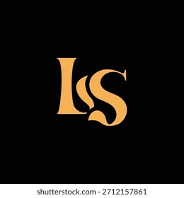 An eye catching monogram design with L and S letters intertwined in a vintage style great for luxury brand identity and logo
