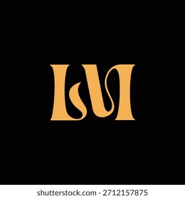 An eye catching monogram design with L and M letters intertwined in a vintage style great for luxury brand identity and logo