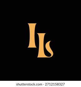 Un diseño de monograma llamativo con letras I y L entrelazadas en un estilo vintage ideal para la identidad y el logotipo de la marca de lujo