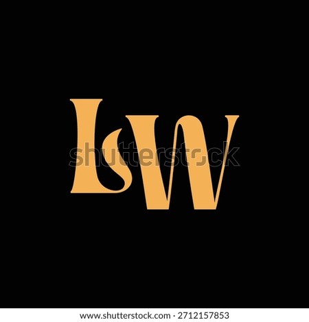 An eye catching monogram design with L and W letters intertwined in a vintage style great for luxury brand identity and logo
