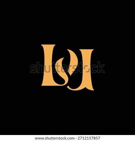 An eye catching monogram design with L and U letters intertwined in a vintage style great for luxury brand identity and logo