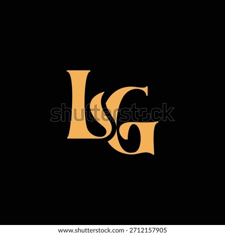 An eye catching monogram design with L and G letters intertwined in a vintage style great for luxury brand identity and logo