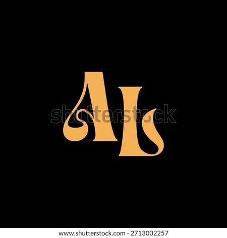 An eye catching monogram design with A and L letters intertwined in a vintage style great for luxury brand identity and logo