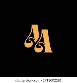 An eye catching monogram design with A and A letters intertwined in a vintage style great for luxury brand identity and logo