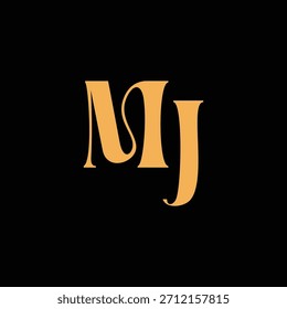 An eye catching monogram design with M and J letters intertwined in a vintage style great for luxury brand identity and logo