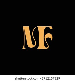 An eye catching monogram design with M and F letters intertwined in a vintage style great for luxury brand identity and logo