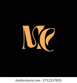 An eye catching monogram design with M and C letters intertwined in a vintage style great for luxury brand identity and logo