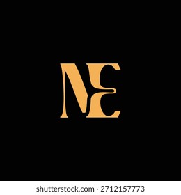 An eye catching monogram design with N and E letters intertwined in a vintage style great for luxury brand identity and logo