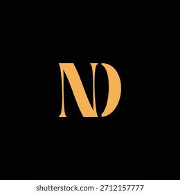 An eye catching monogram design with N and D letters intertwined in a vintage style great for luxury brand identity and logo