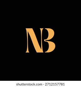 An eye catching monogram design with N and B letters intertwined in a vintage style great for luxury brand identity and logo