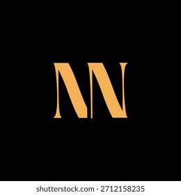 An eye catching monogram design with N and N letters intertwined in a vintage style great for luxury brand identity and logo