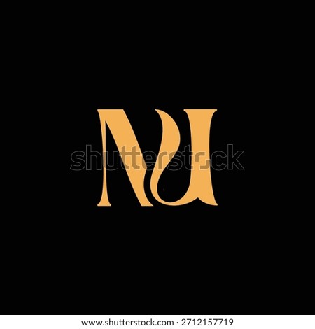 An eye catching monogram design with N and U letters intertwined in a vintage style great for luxury brand identity and logo