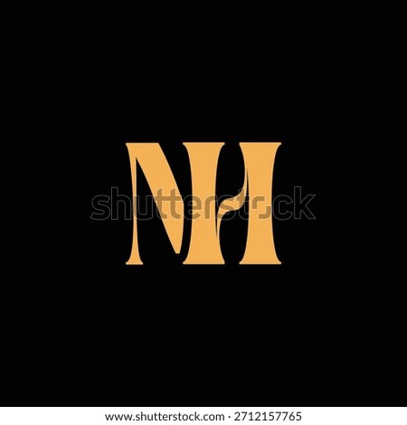 An eye catching monogram design with N and H letters intertwined in a vintage style great for luxury brand identity and logo