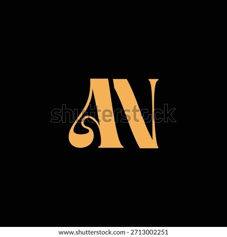 An eye catching monogram design with A and N letters intertwined in a vintage style great for luxury brand identity and logo