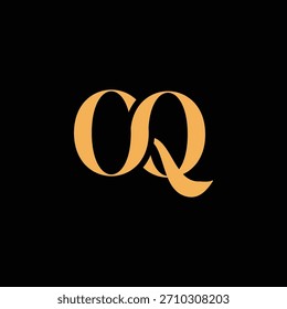 Un diseño de monograma llamativo con letras O y Q entrelazadas en un estilo vintage ideal para la identidad y el logotipo de la marca de lujo