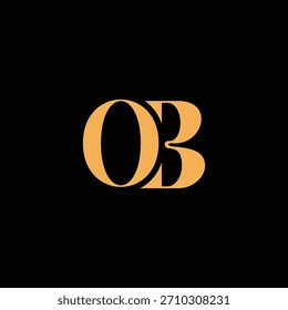 An eye catching monogram design with O and B letters intertwined in a vintage style great for luxury brand identity and logo