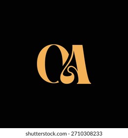 An eye catching monogram design with O and A letters intertwined in a vintage style great for luxury brand identity and logo