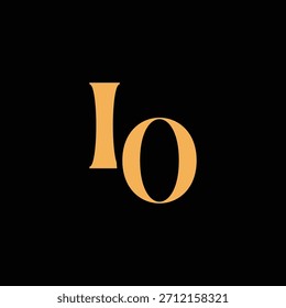 Un diseño de monograma llamativo con letras I y O entrelazadas en un estilo vintage ideal para la identidad y el logotipo de la marca de lujo